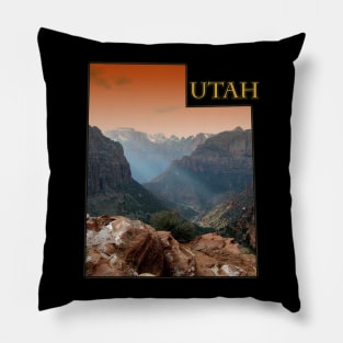 Utah State Outline - Zion National Park Pillow