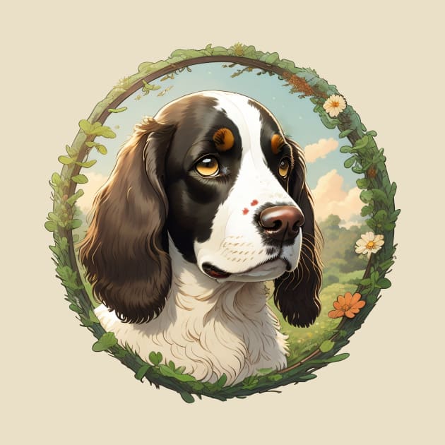 Springer Spaniel Green Fields by Pet And Petal