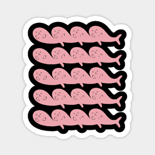 Kawaii Cute Seal Colony, Pink Seals Magnet