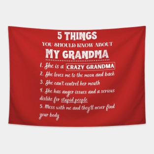 5 Things You Should Known About My Grandma Funny Tapestry