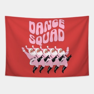 Dance Squad, Pink Christmas, Retro Santa, Gift For Dance Lover Tapestry