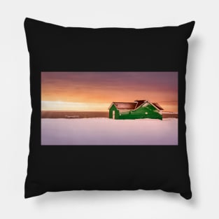 Winter Coast Sunset Pillow