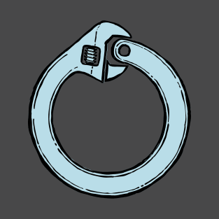 Ouroboros Wrench (hand-drawn blue) T-Shirt