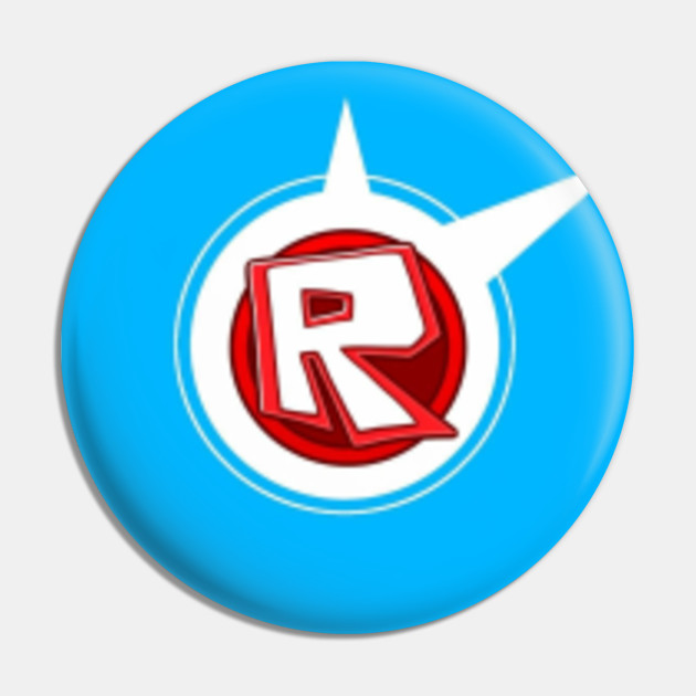 Roblox On Light Blue Horizontal Roblox Pin Teepublic - light blue roblox logo