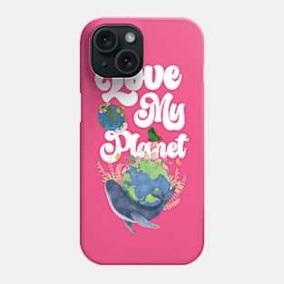 Love My Planet  earth day 2024 gift april 22 Cute Teacher  Lover Rainbow Phone Case