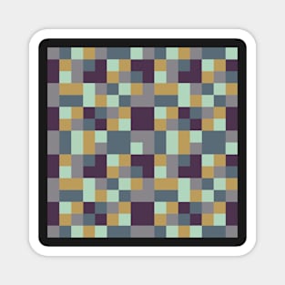 Mod Squares Blue & Gold Magnet