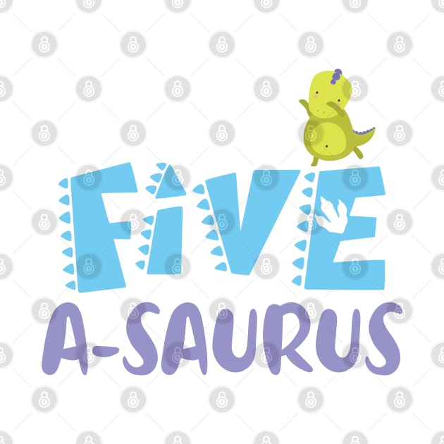 Family Dinosaur Matching 5th Birthday Five-A-Saurus Gift For Boys Kids toddlers by tearbytea