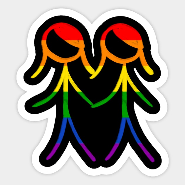 Rainbow Stickman Rainbow Sticker - Rainbow Stickman Rainbow