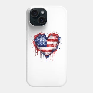 American Flag Heart Phone Case