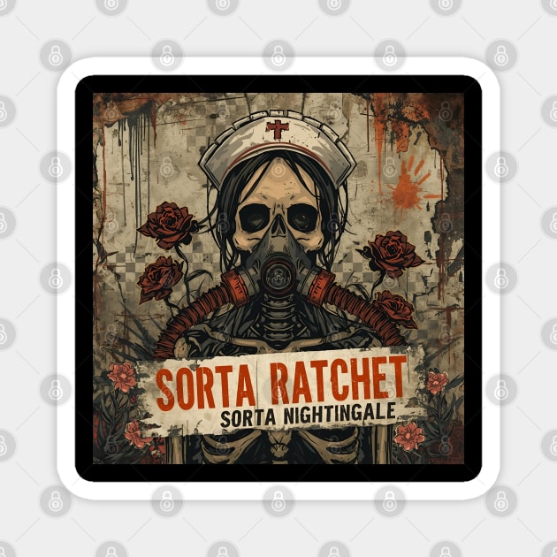 Ratchet Nightingale Skeleton Nurse Halloween Magnet by JessArty