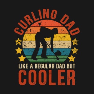 Curling Dad Funny Vintage Curling Father's Day Gift T-Shirt