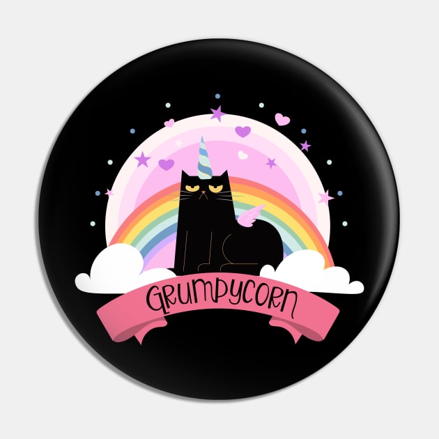 Grumpycorn Grumpy Unicorn Cat Pin by Bingsi