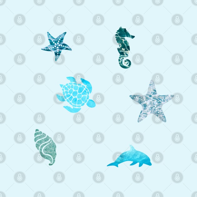 Ocean pattern animals set by Ranp