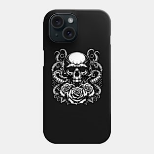 skull kraken with roses Phone Case