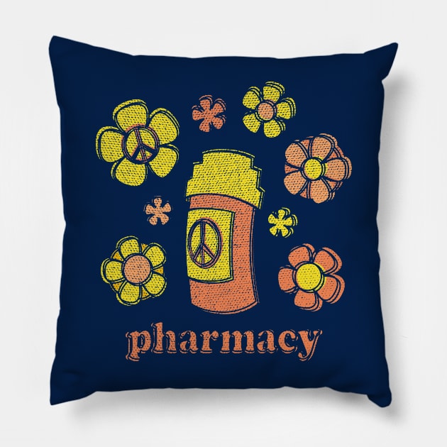 Peace Love and Pharmacy Pillow by RxBlockhead