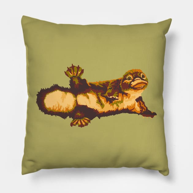 Baby Platypus Pillow by Slightly Unhinged