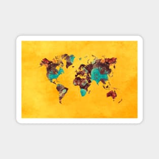 world map yellow  #map #worldmap Magnet