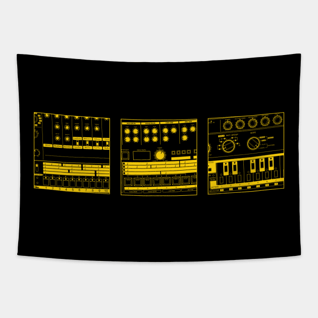 Drum Machine, Drum Machine, Bass Machine Tapestry by Atomic Malibu