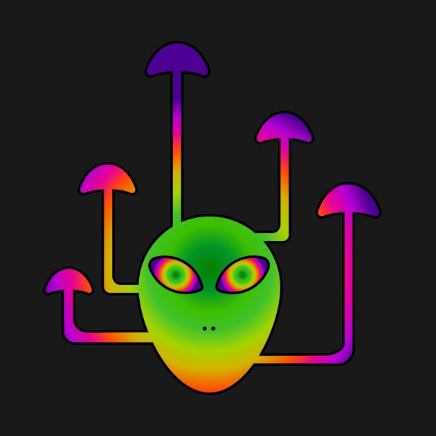 trippy mushroom alien by QuickSilverfish