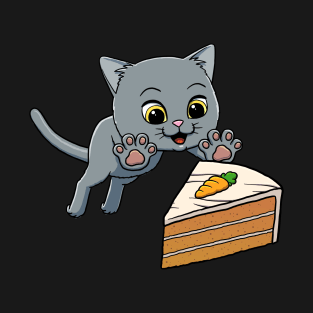 British Shorthair Cat excited to eat Carrot Cake T-Shirt