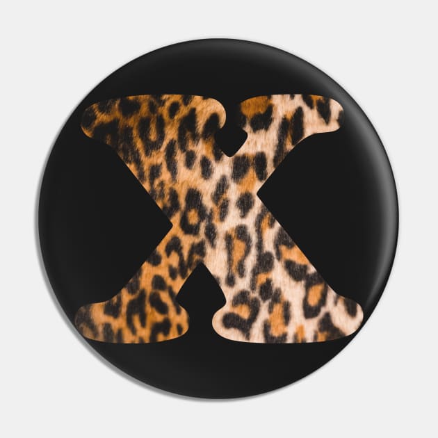 Letter X leopard print Pin by ColorsHappiness