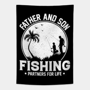 Father And Son Fishing Partners For Life Tapestry