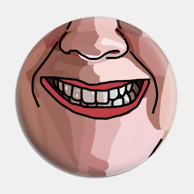 Smiling Person Face Pin by ellenhenryart