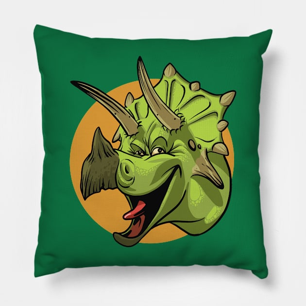 Crazy cute triceratops Pillow by Denewer Store