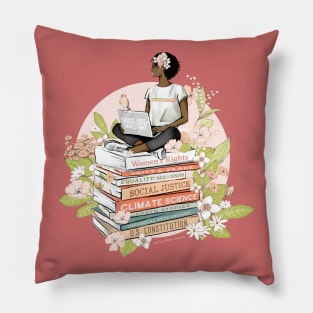 Educated Flower Power Feminism Pillow