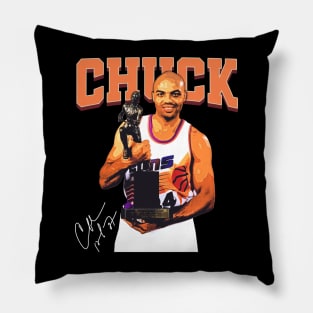 Charles Barkley The Chuck Basketball Legend Signature Vintage Retro 80s 90s Bootleg Rap Style Pillow