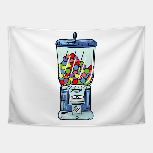 Retro Gumball Machine Tapestry by SWON Design