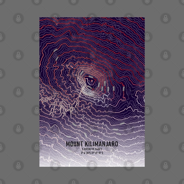 Mount Kilimanjaro Topographic map by MapCarton