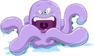 Purple Octopus With Water Magnet