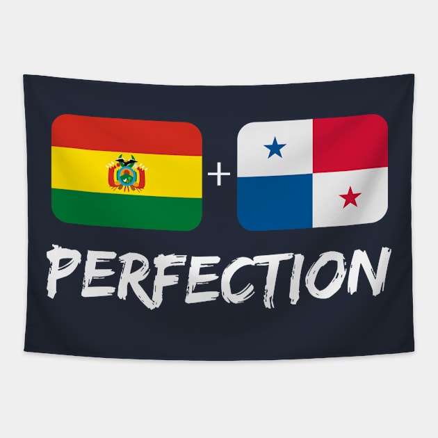 Bolivian Plus Panamanian Perfection Mix Flag Heritage Gift Tapestry by Just Rep It!!