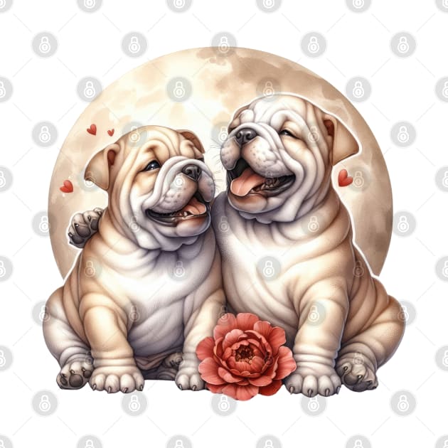 Valentine Bulldog Couple by Chromatic Fusion Studio