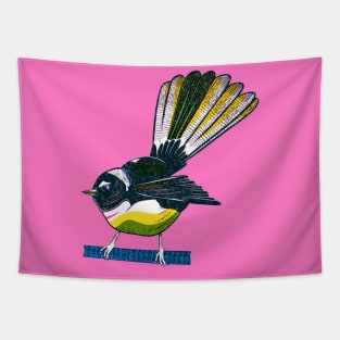 Fantail riso style print Tapestry