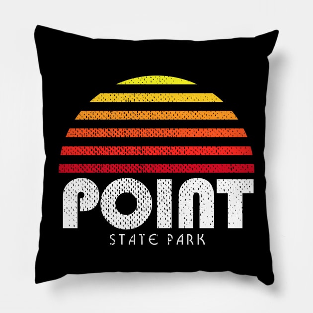 Point State Park Pittsburgh Retro Sunset Pillow by PodDesignShop