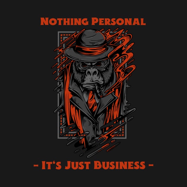 Nothing Personal Gorilla T-Shirt (Red Accent) by StoicByChoice