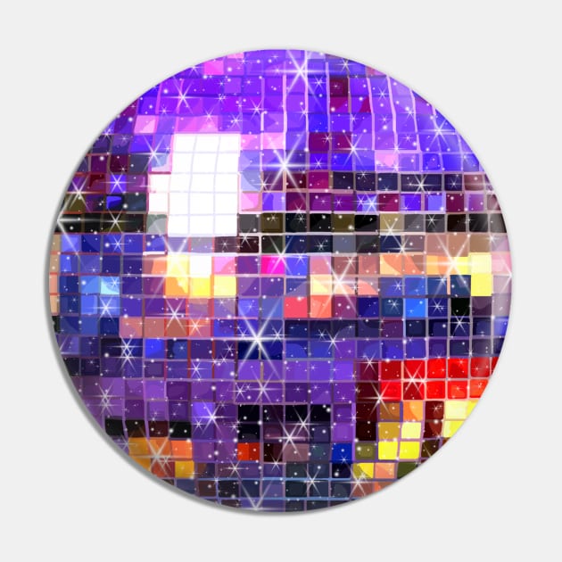 Twinkle 70s Disco Ball Pattern Pin by Art by Deborah Camp