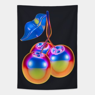 Aesthetic Chrome Cherries Tapestry