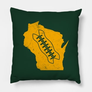 Wisconsin Football, Retro - Green Pillow