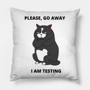 QA Engineer Meme Gift For Software Tester Go Away I am Testing Pillow