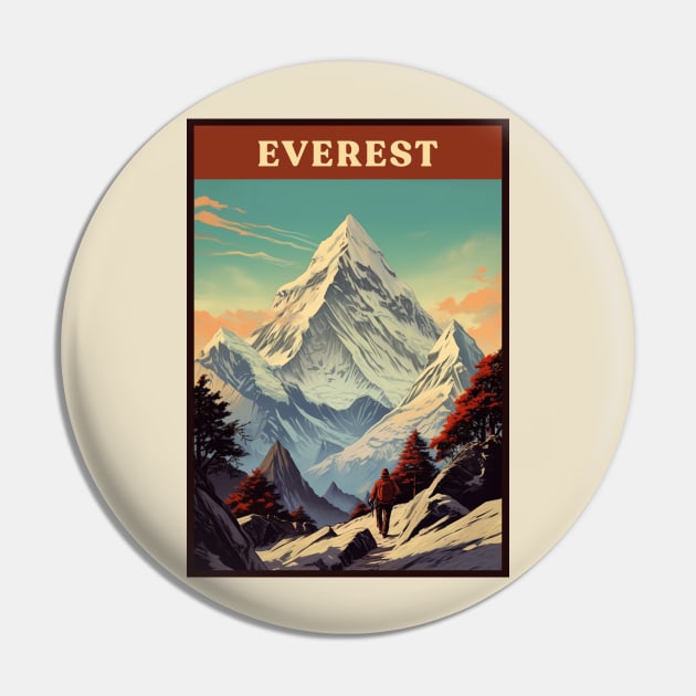 Mount Everest Pin by Retro Travel Design