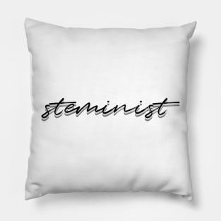 steminist in gray Pillow