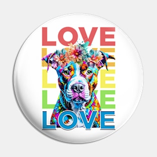 Rainbow Pitbull Love Pin