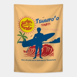 Teahupoo Tahiti Surfer Tapestry