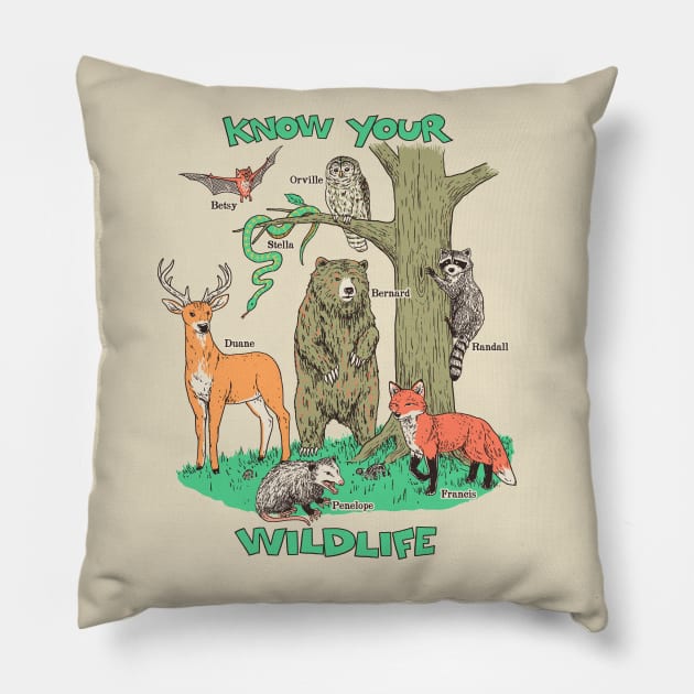 Know Your Wildlife Pillow by Hillary White Rabbit