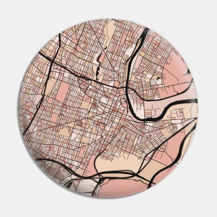 Newark Map Pattern in Soft Pink Pastels Pin