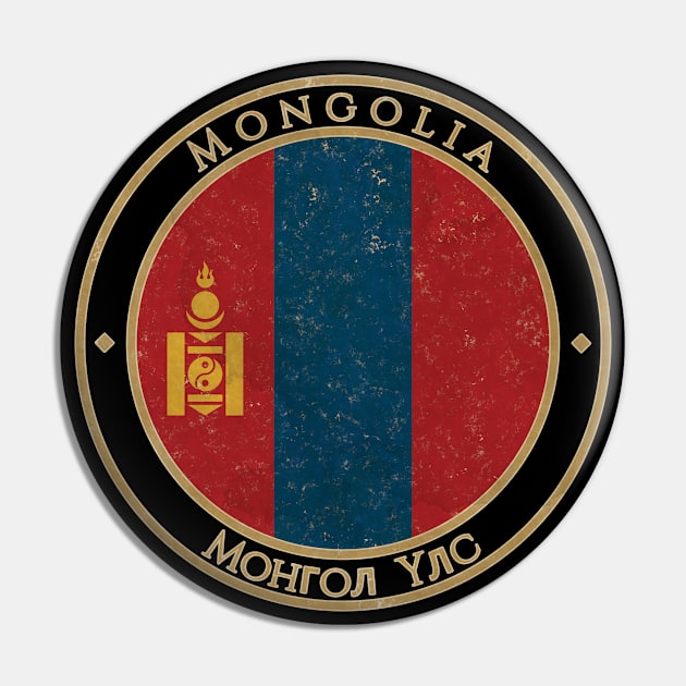 Vintage Mongolia Asia Asian Flag Pin by DragonXX