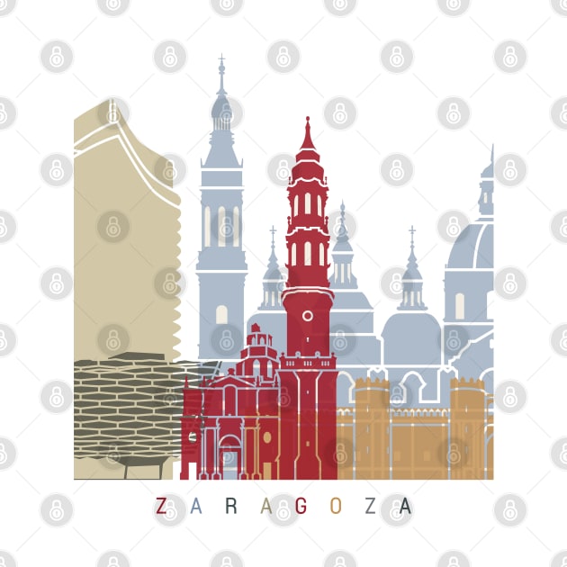 Zaragoza skyline poster by PaulrommerArt
